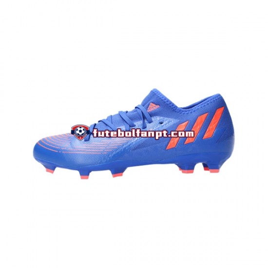 Vermelho Azul Adidas Predator EDGE.3 L FG Sapphire Edge Chuteiras de futebol