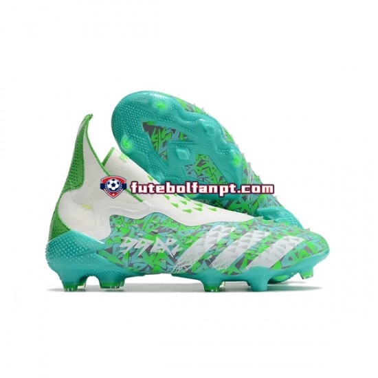 Branco Verde Adidas Predator FREAK FG Chuteiras de futebol