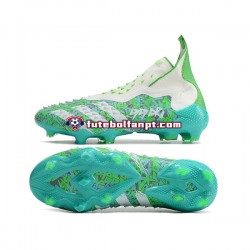 Branco Verde Adidas Predator FREAK FG Chuteiras de futebol