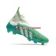 Branco Verde Adidas Predator FREAK FG Chuteiras de futebol