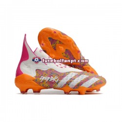 Roxo Laranja Branco Adidas Predator FREAK FG Chuteiras de futebol