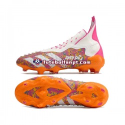 Roxo Laranja Branco Adidas Predator FREAK FG Chuteiras de futebol