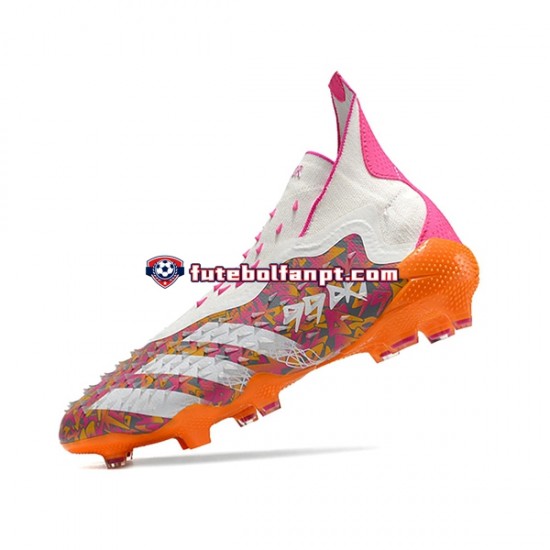 Roxo Laranja Branco Adidas Predator FREAK FG Chuteiras de futebol