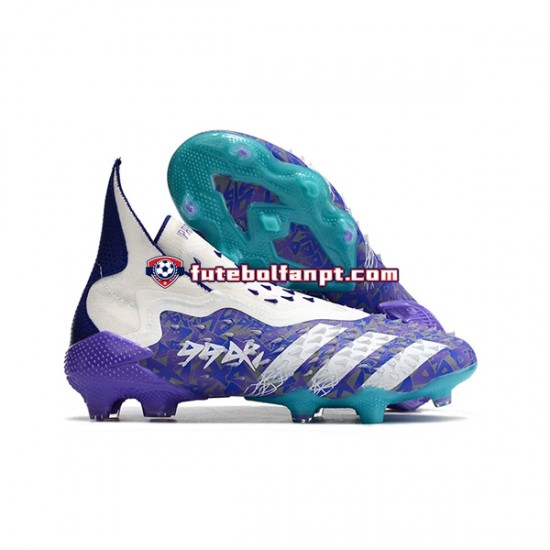 Roxo Branco Adidas Predator FREAK FG Chuteiras de futebol