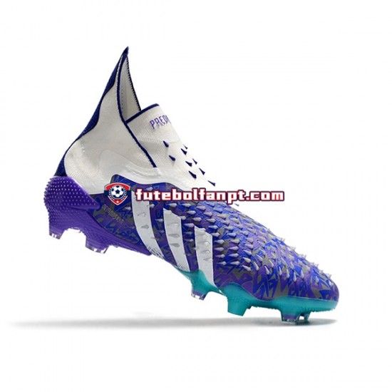 Roxo Branco Adidas Predator FREAK FG Chuteiras de futebol