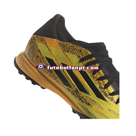 Ouro Adidas X SPEEDFLOW Messi.3 TF Mi Historia Chuteiras de futebol