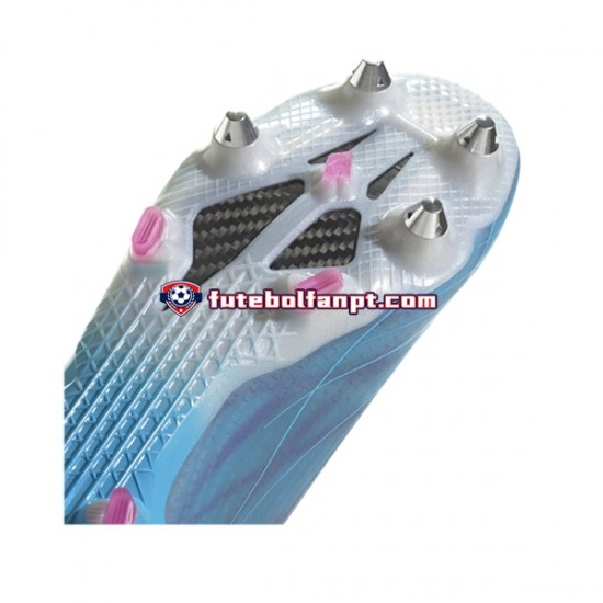 Rosa Azul Branco Adidas X SPEEDFLOW.1 SG Sapphire Edge Chuteiras de futebol