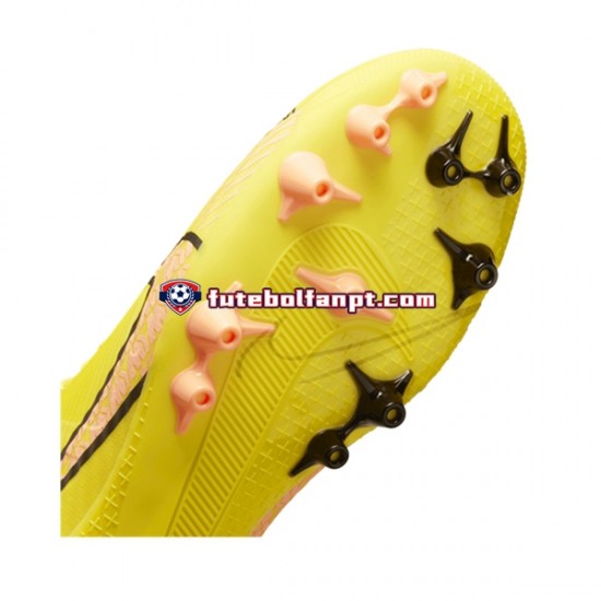 Rosa Amarelo Nike Air Zoom Mercurial Superfly IX Academy AG AG Lucent Chuteiras de futebol