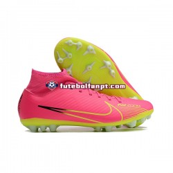 Rosa Verde Nike Air Zoom Mercurial Superfly IX Academy AG Chuteiras de futebol