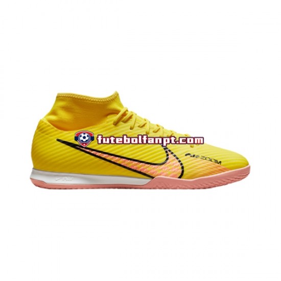 Rosa Amarelo Nike Air Zoom Mercurial Superfly IX Academy IC Halle Lucent Chuteiras de futebol