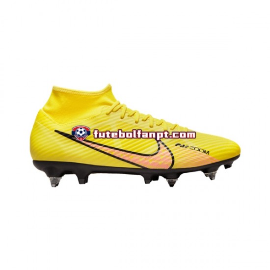 Rosa Amarelo Nike Air Zoom Mercurial Superfly IX Academy SG Pro Lucent AC Chuteiras de futebol