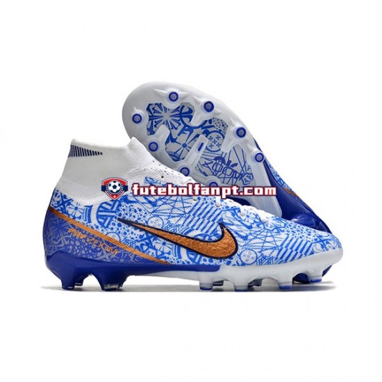 Azul Nike Air Zoom Mercurial Superfly IX Elite AG Chuteiras de futebol