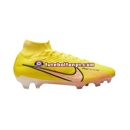 Rosa Amarelo Nike Air Zoom Mercurial Superfly IX Elite FG Lucent Chuteiras de futebol