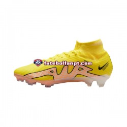 Rosa Amarelo Nike Air Zoom Mercurial Superfly IX Elite FG Lucent Chuteiras de futebol