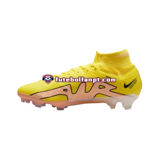 Rosa Amarelo Nike Air Zoom Mercurial Superfly IX Elite FG Lucent Chuteiras de futebol