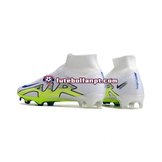 Branco Verde Nike Air Zoom Mercurial Superfly IX Elite FG Chuteiras de futebol