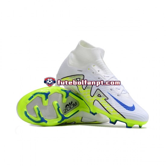 Branco Verde Nike Air Zoom Mercurial Superfly IX Elite FG Chuteiras de futebol