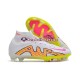 Rosa Amarelo Branco Nike Air Zoom Mercurial Superfly IX Elite FG Chuteiras de futebol