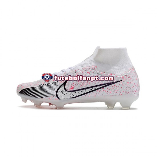 Vermelho Branco Preto Nike Air Zoom Mercurial Superfly IX Elite FG Chuteiras de futebol