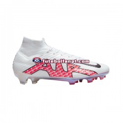 Vermelho Branco Nike Air Zoom Mercurial Superfly IX Elite FG Chuteiras de futebol