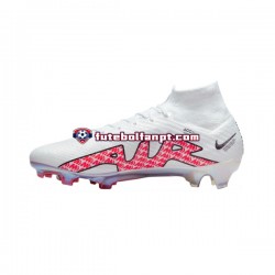 Vermelho Branco Nike Air Zoom Mercurial Superfly IX Elite FG Chuteiras de futebol