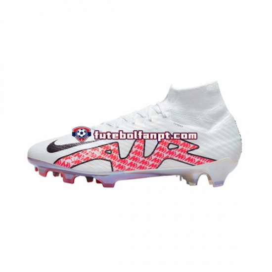 Vermelho Branco Nike Air Zoom Mercurial Superfly IX Elite FG Chuteiras de futebol