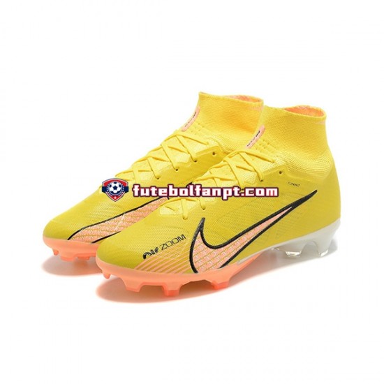 Laranja Amarelo Nike Air Zoom Mercurial Superfly IX Elite FG Chuteiras de futebol