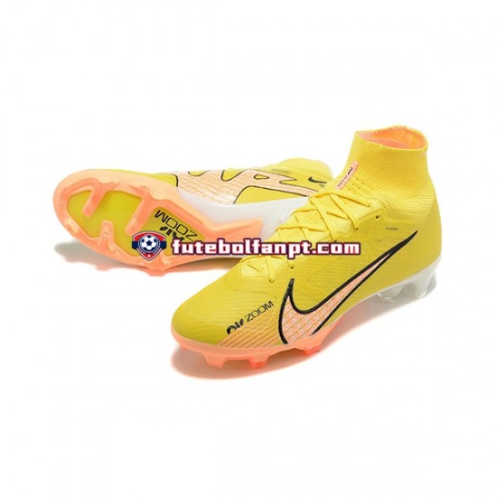 Laranja Amarelo Nike Air Zoom Mercurial Superfly IX Elite FG Chuteiras de futebol