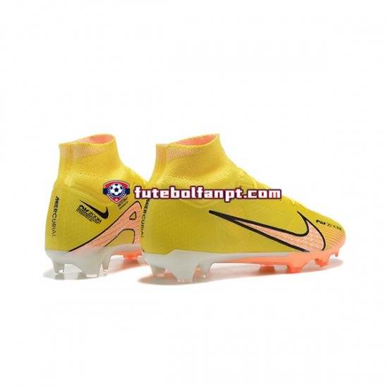 Laranja Amarelo Nike Air Zoom Mercurial Superfly IX Elite FG Chuteiras de futebol