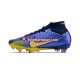 Azul Amarelo Nike Air Zoom Mercurial Superfly IX Elite SG Chuteiras de futebol