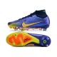 Azul Amarelo Nike Air Zoom Mercurial Superfly IX Elite SG Chuteiras de futebol