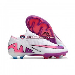 Roxo Rosa Branco Nike Air Zoom Mercurial Vapor XV Elite AG Chuteiras de futebol