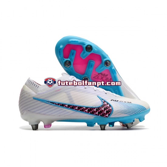 Azul Branco Nike Air Zoom Mercurial Vapor XV Elite SG Chuteiras de futebol