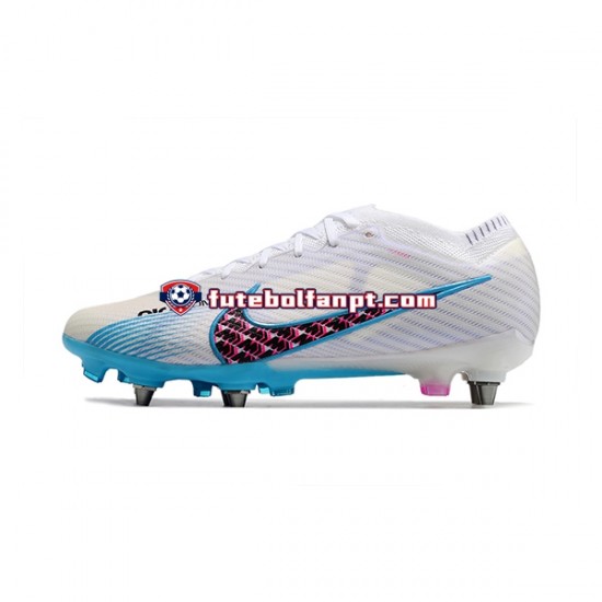 Azul Branco Nike Air Zoom Mercurial Vapor XV Elite SG Chuteiras de futebol