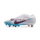 Azul Branco Nike Air Zoom Mercurial Vapor XV Elite SG Chuteiras de futebol