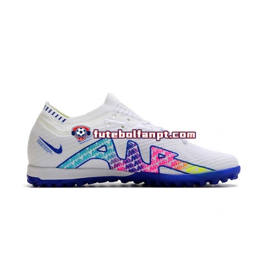 Azul Branco Nike Air Zoom Mercurial Vapor XV Elite TF Chuteiras de futebol