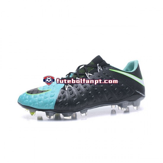 Azul Preto Nike HyperVenom Phantom III Elite FG Chuteiras de futebol