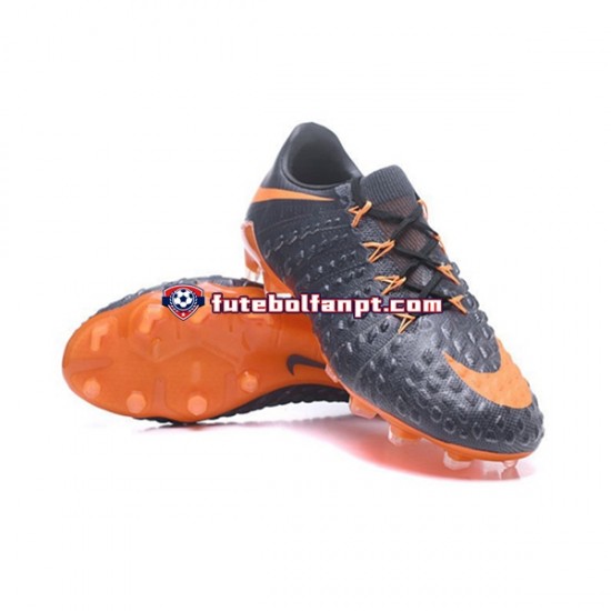 Laranja Preto Nike HyperVenom Phantom III Elite FG Chuteiras de futebol