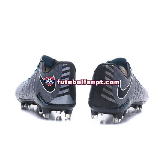 Cinza Preto Nike HyperVenom Phantom III Elite FG Chuteiras de futebol