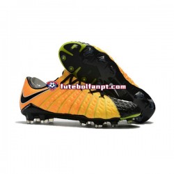 Amarelo Preto Nike HyperVenom Phantom III Elite FG Chuteiras de futebol