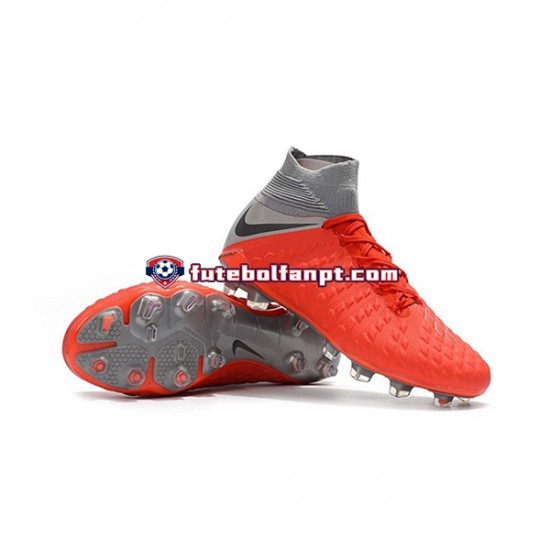 Vermelho Cinza Nike Hypervenom Phantom 3 Elite DF FG Chuteiras de futebol