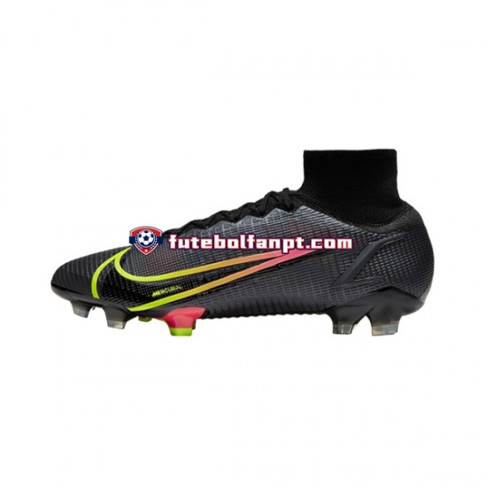 Preto Nike Mercurial Superfly VIII X Prism Elite FG Chuteiras de futebol