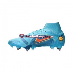 Azul Nike Mercurial Superfly VIII Blueprint PROMO Elite SG Pro Chuteiras de futebol