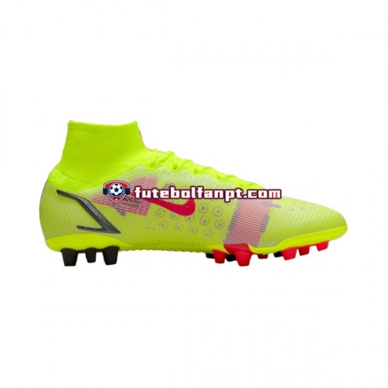 Vermelho Amarelo Nike Mercurial Superfly VIII Motivation Elite AG Chuteiras de futebol