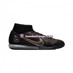 Preto Nike Mercurial Superfly VIII Shadow Academy IC Chuteiras de futebol