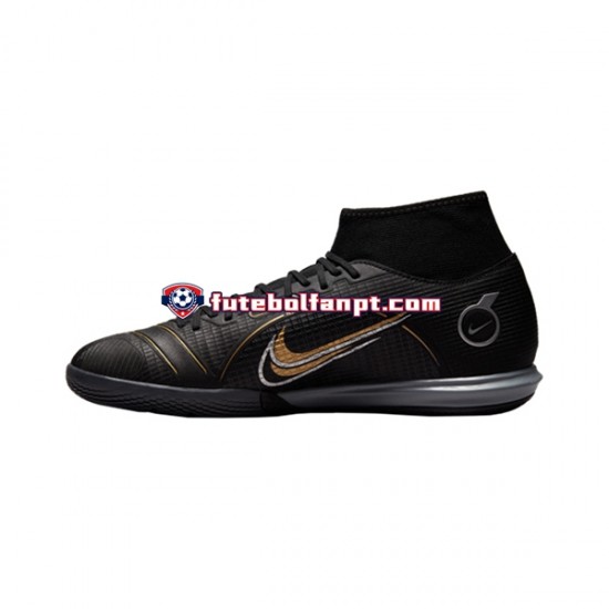 Preto Nike Mercurial Superfly VIII Shadow Academy IC Chuteiras de futebol