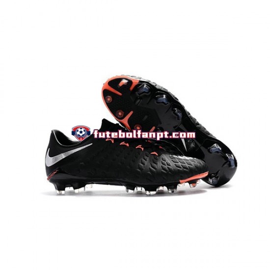 Branco Preto Nike Neymar HyperVenom Phantom 3 Elite FG Chuteiras de futebol