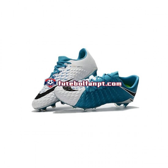 Azul Branco Nike Neymar HyperVenom Phantom 3 Elite FG Chuteiras de futebol