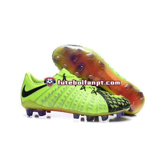 Verde Preto Nike Neymar HyperVenom Phantom 3 Elite FG Chuteiras de futebol