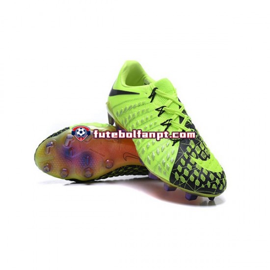 Verde Preto Nike Neymar HyperVenom Phantom 3 Elite FG Chuteiras de futebol